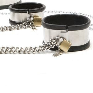 Rapture 5pc Stainless Steel Bondage Set cuff closeup