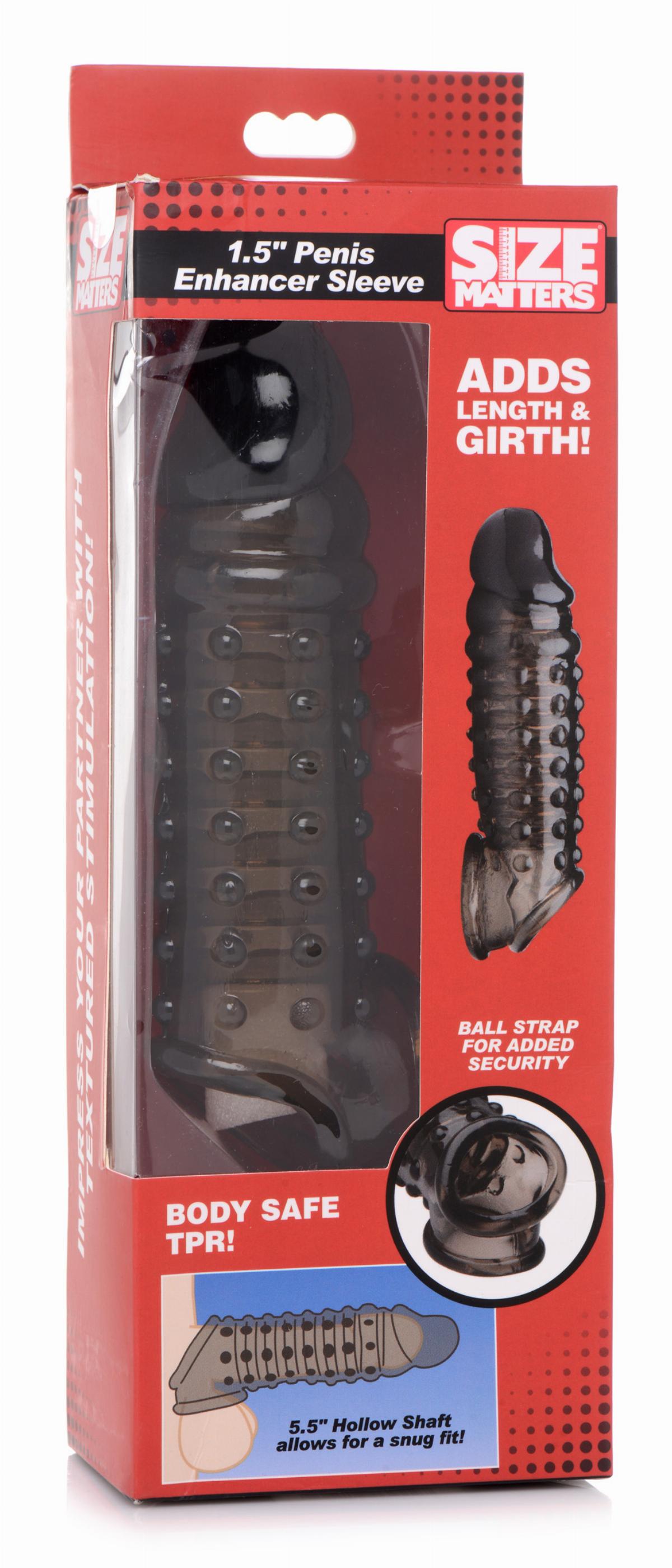 Size Matters - Textured Penis Extension Sleeve box