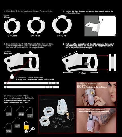 You2Toys Chastity Cock Cage Set 15 pcs back of box