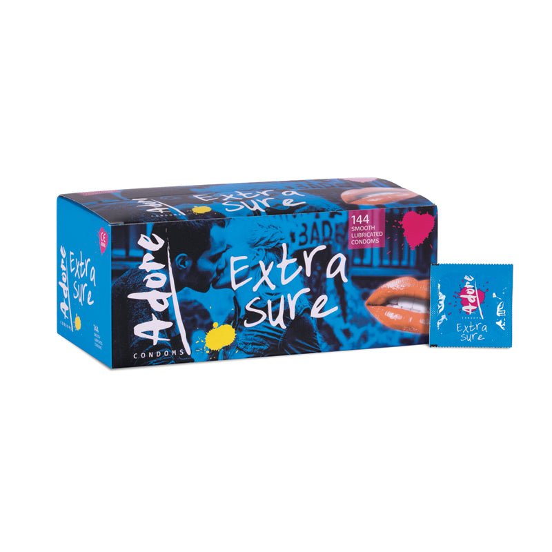 Adore Extra Sure condoms 144pk - Loveangels
