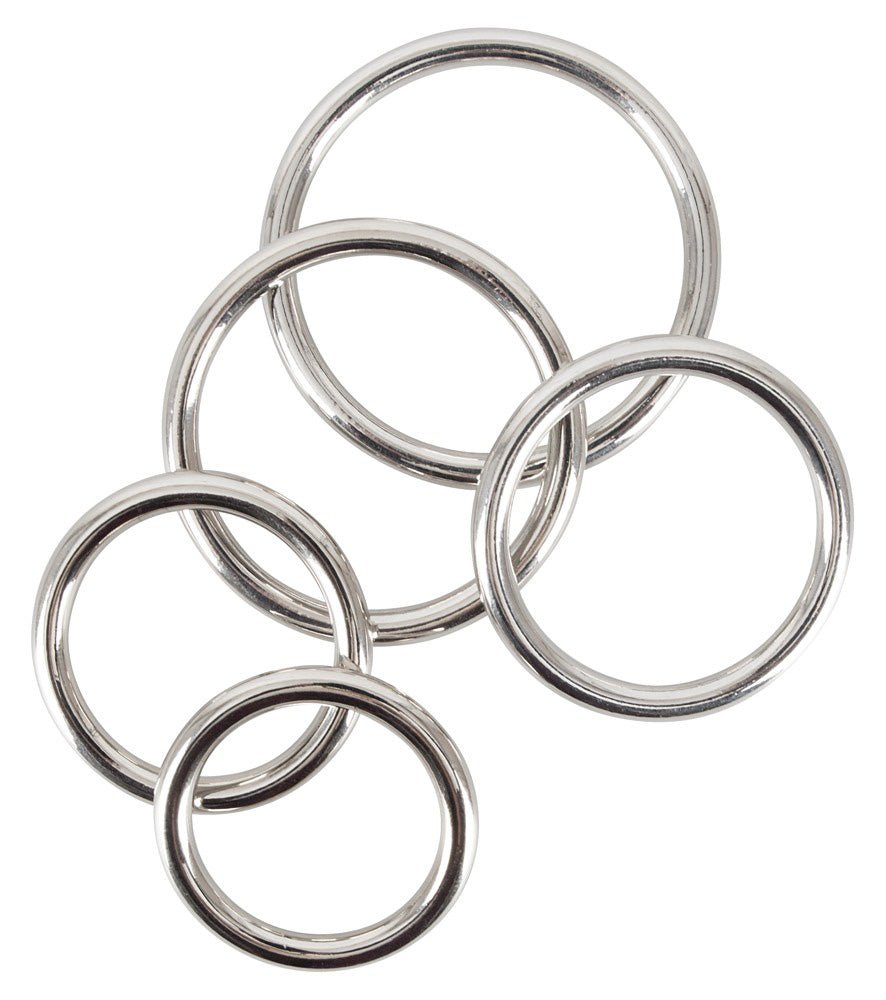 Bad Kitty Professional 5pk Steel Cock Rings - Loveangels