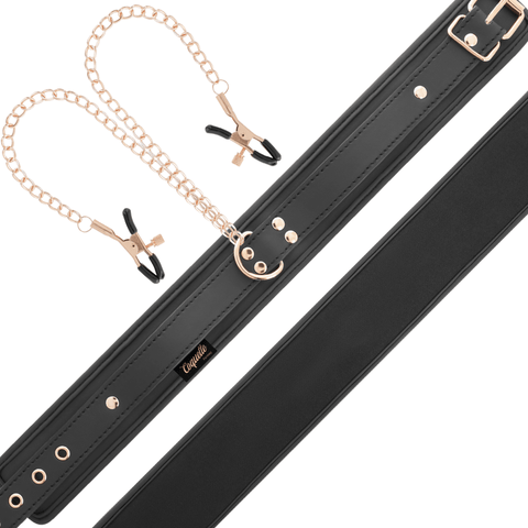 Coquette Fantasy Collar With Nipples Clamps - Loveangels