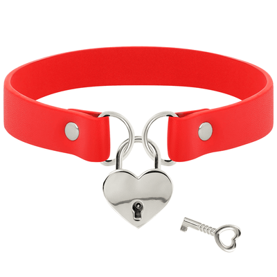 Coquette Hand Crafted Choker Keys Heart - Red - Loveangels