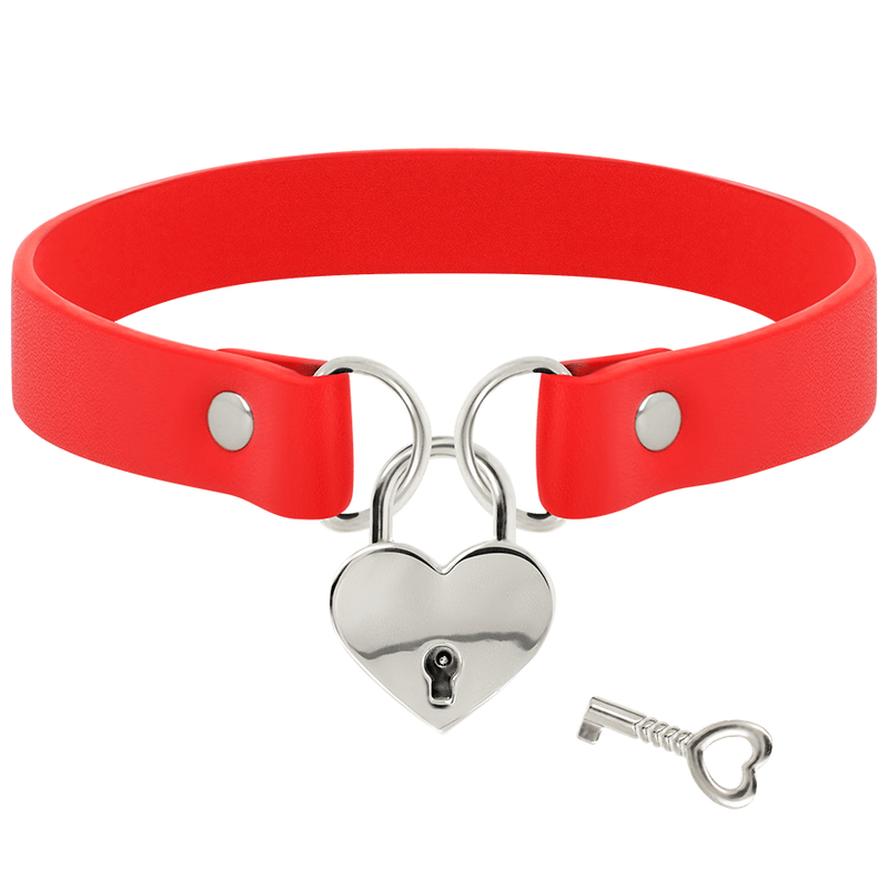 Coquette Hand Crafted Choker Keys Heart - Red - Loveangels