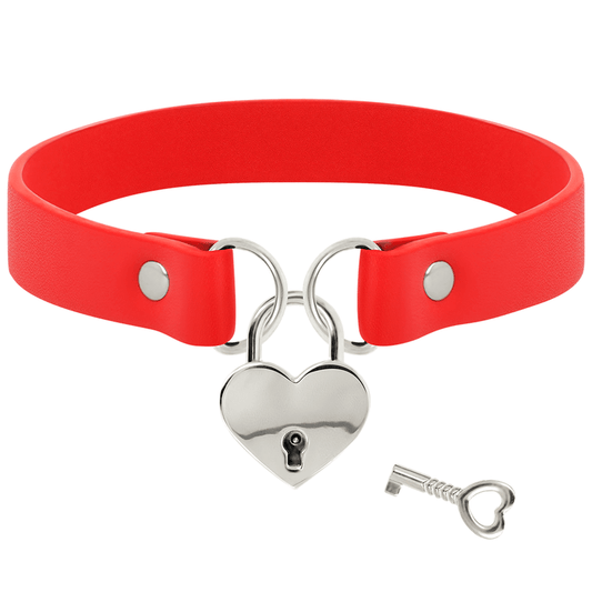 Coquette Hand Crafted Choker Keys Heart - Red - Loveangels