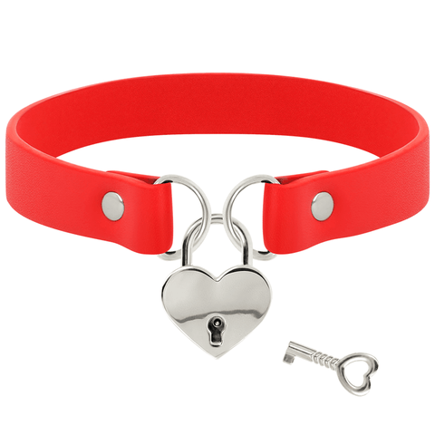 Coquette Hand Crafted Choker Keys Heart - Red - Loveangels