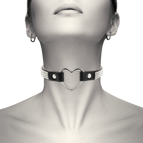 Coquette Hand Crafted Choker Vegan Leather - Heart - Loveangels