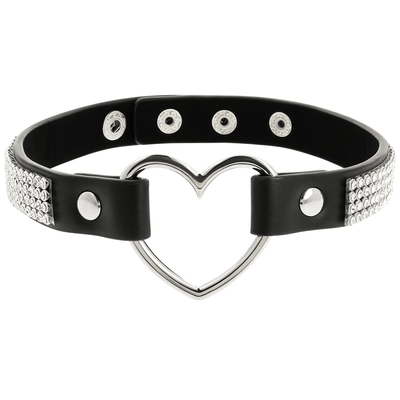 Coquette Hand Crafted Choker Vegan Leather - Heart - Loveangels
