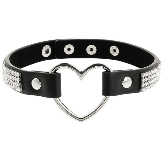 Coquette Hand Crafted Choker Vegan Leather - Heart - Loveangels