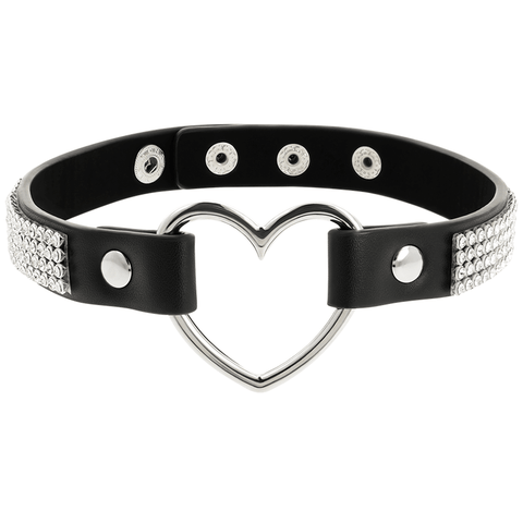 Coquette Hand Crafted Choker Vegan Leather - Heart - Loveangels