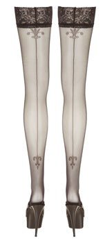 Cottelli Decorative Seam Hold Up Stockings - Loveangels