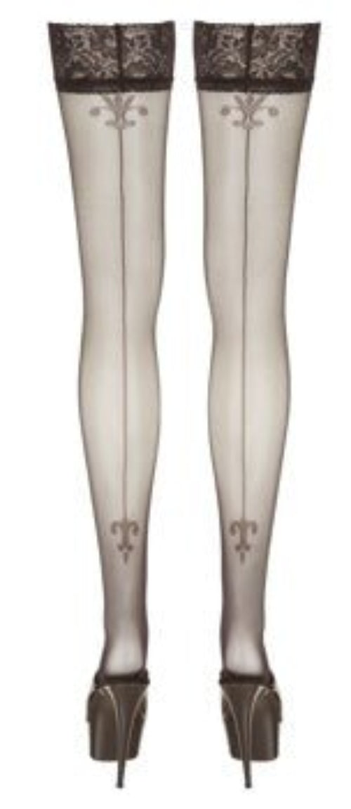 Cottelli Decorative Seam Hold Up Stockings - Loveangels