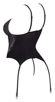 Cottelli Wet Look And Lace Insert Basque - Loveangels