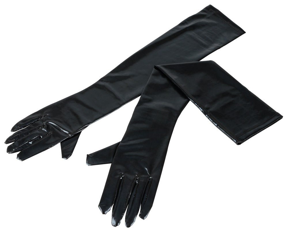 Cottelli Wet Look Long Gloves - Loveangels