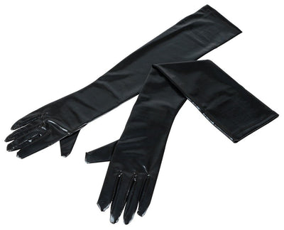 Cottelli Wet Look Long Gloves - Loveangels