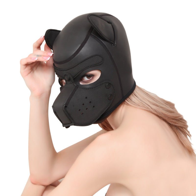 Darkness Black Neoprene Puppy Hood - Loveangels