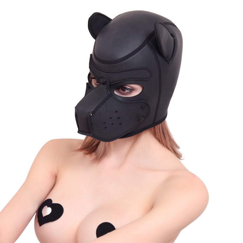 Darkness Black Neoprene Puppy Hood - Loveangels