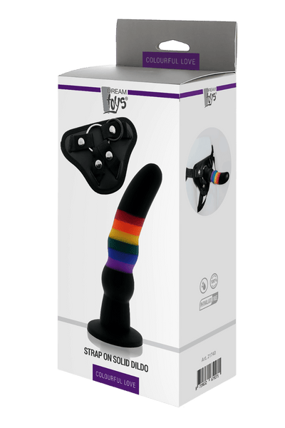 Dream Toys Colourful Love Harness With 18cm Solid Strap On Dildo - Loveangels