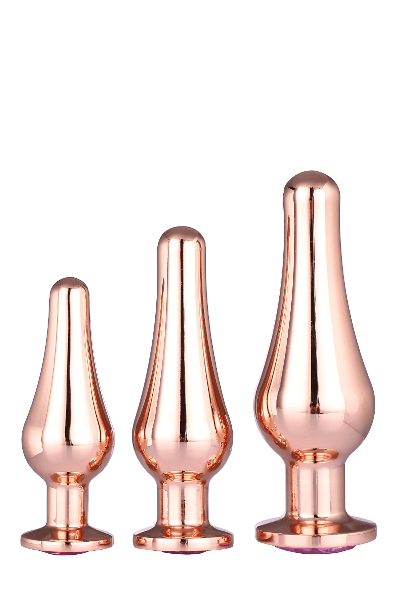 Dream Toys Gleaming Love Pleasure Plug Set - Rose Gold - Loveangels