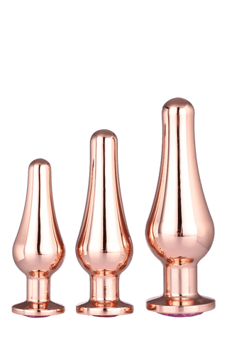Dream Toys Gleaming Love Pleasure Plug Set - Rose Gold - Loveangels