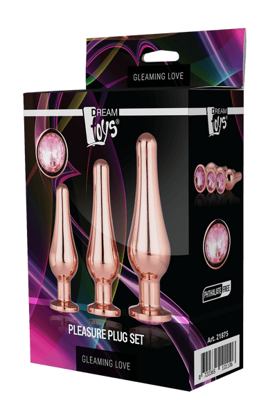 Dream Toys Gleaming Love Pleasure Plug Set - Rose Gold - Loveangels