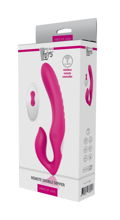 Dream Toys Vibes of Love Remote Double Dipper Strapless Strap - On - Loveangels