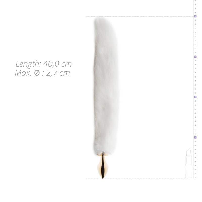 Easytoys Fox Tail Plug No. 13 - Gold - White - Loveangels