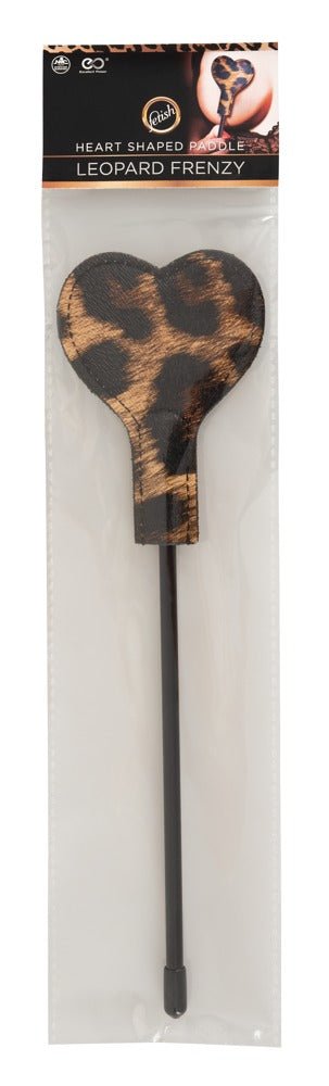Excellent Power Heart Shaped Leopard Print Paddle - Loveangels