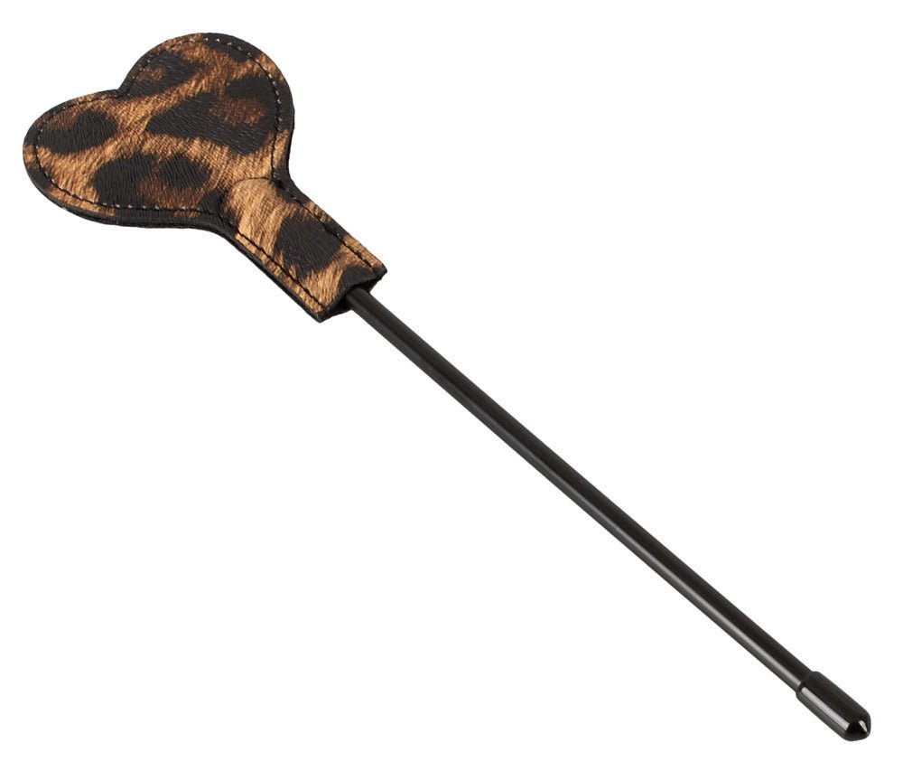 Excellent Power Heart Shaped Leopard Print Paddle - Loveangels