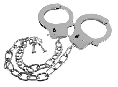 Guilty Pleasure Metal Handcuffs with Long Chain - Loveangels