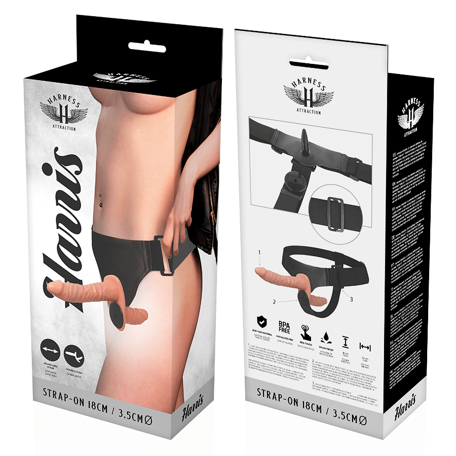 Harness Attraction Harris Vibrating 7 Inch & 3.5 Inch Double Strap On - Loveangels