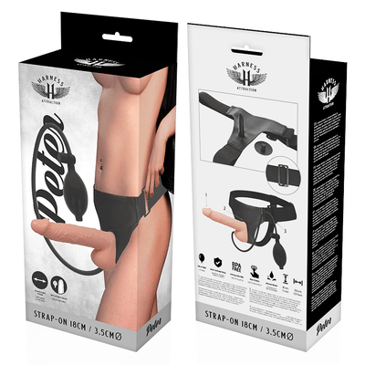 Harness Attraction Peter Inflatable 7 Inch Strap On - Loveangels
