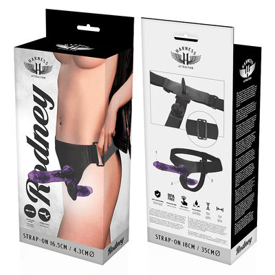 Harness Attraction Rodney Vibrating 7 Inch & 3 Inch Double Strap On - Loveangels