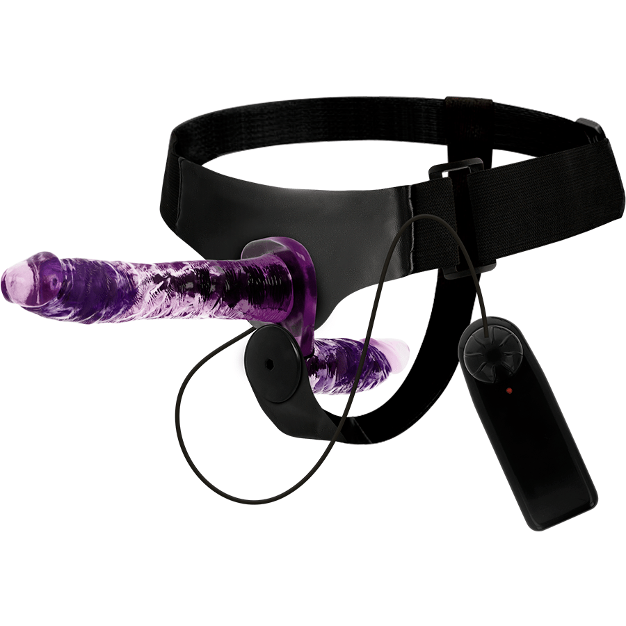 Harness Attraction Rodney Vibrating 7 Inch & 3 Inch Double Strap On - Loveangels