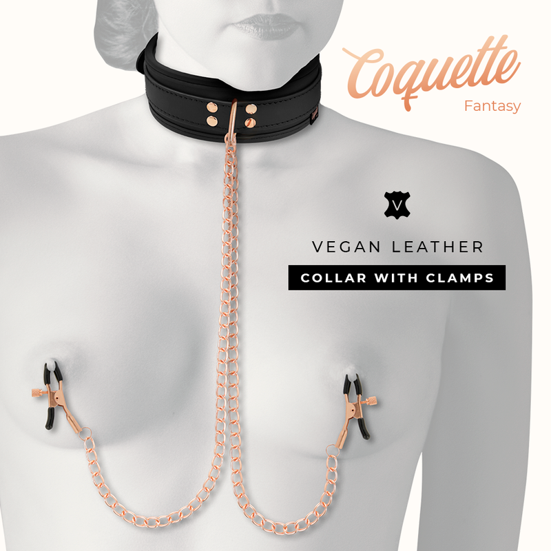 Coquette Fantasy Collar With Nipples Clamps