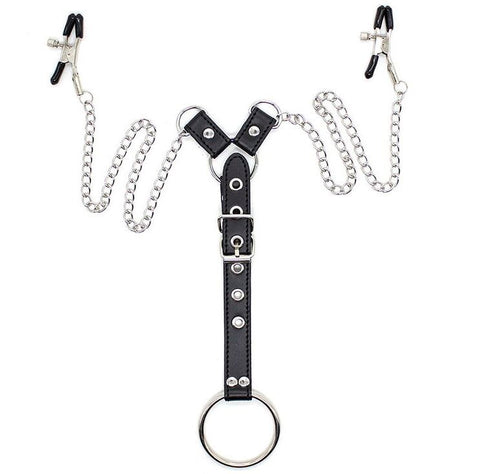 Ohmama Fetish Nipple Clamps Cock Ring Set