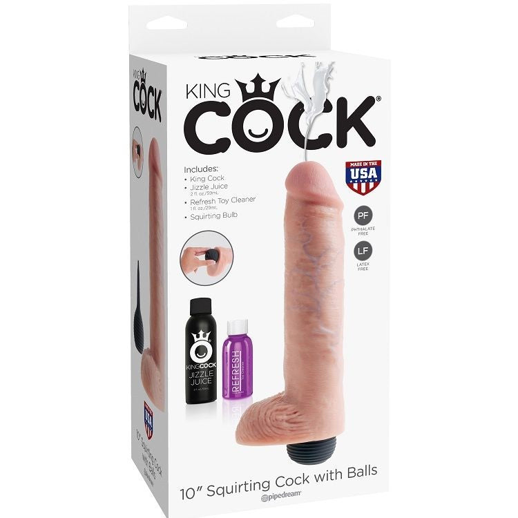 King Cock 10 Inch Squirting Cock With Balls
