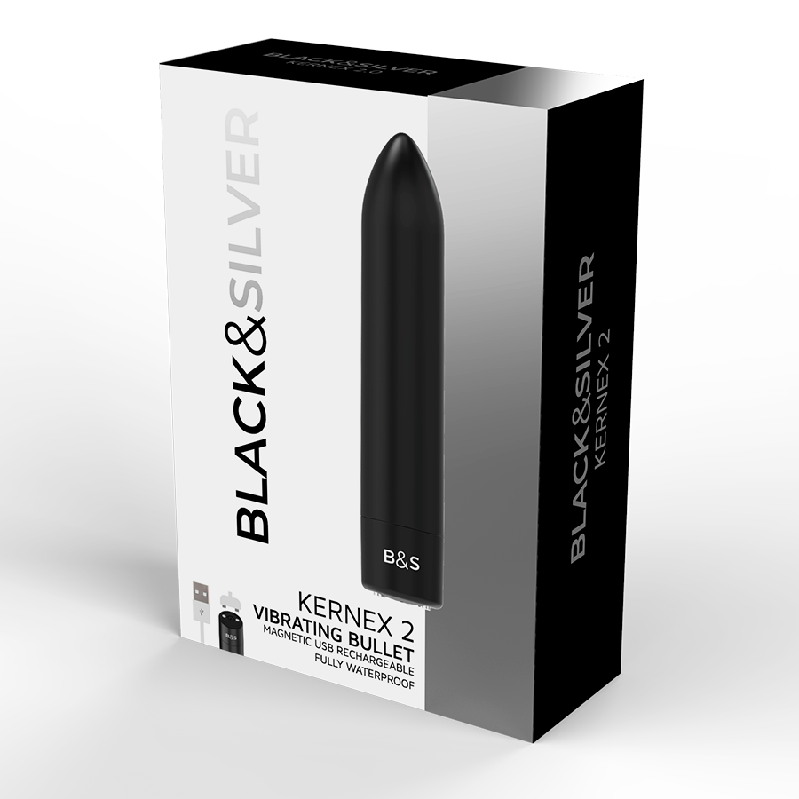 Black & Silver Rechargeable Vibrating Bullet