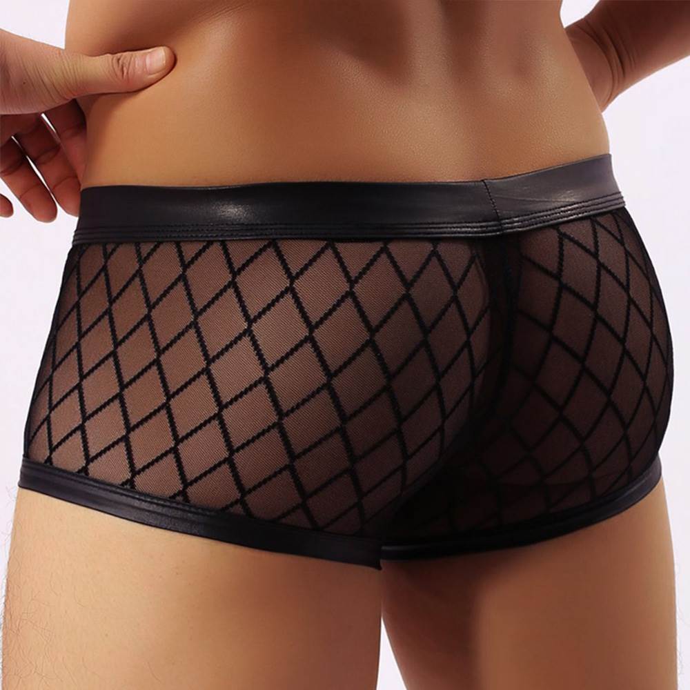 Loveangels Men's Sheer Mesh Low Rise Boxers - Loveangels
