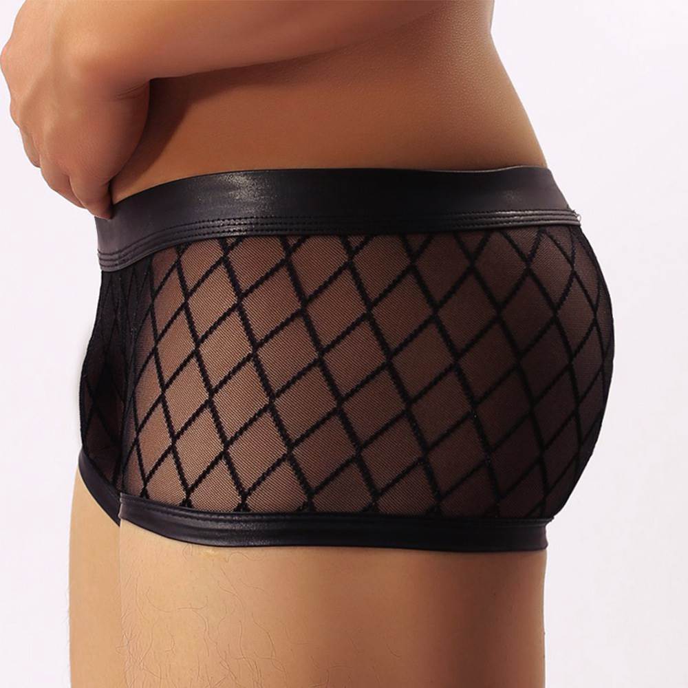 Loveangels Men's Sheer Mesh Low Rise Boxers - Loveangels