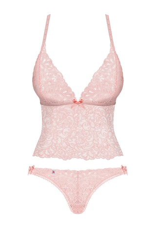 Obsessive Delicanta Top And Panty Set Pink L/XL