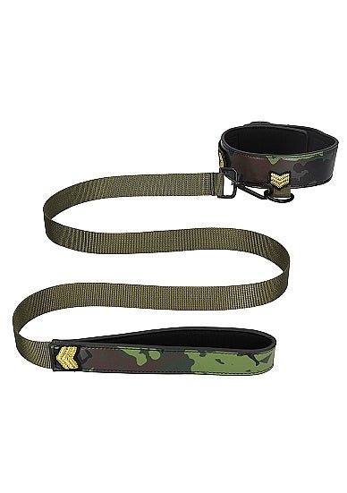Ouch! Army Theme Collar with Leash - Loveangels