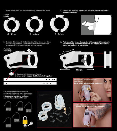 You2Toys Chastity Cock Cage Set 15 pcs - Loveangels
